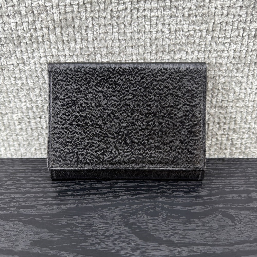 Di Lido Black‎ Imported Black French Kidskin Tri fold Wallet Mens Classic